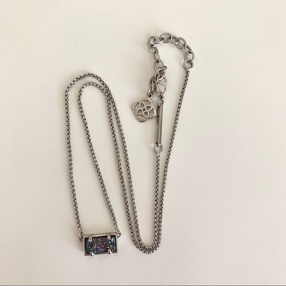 Kendra Scott Silver Necklace Multicolor Drusy
